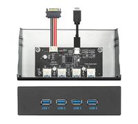 Xiwai 10Gbps 4 Ports HUB Front Panel USB 3.1 Type-A & Type-C to Motherboard Type-E Connector Cable 10Gbps for 5.25" CD-ROM Bay Tray