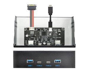 Xiwai 10Gbps USB 3.1 Front Panel Type-A & Type-C 4 Ports HUB to Type-E Connector Motherboard Cable 10Gbps for 5.25" CD-ROM Bay Tray