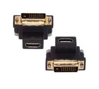xiwai 2 Pack Up and Down Angled DVI Male to HDMI Female Adapter 4K 90 Degree Converter Extender for Monitor Computer HDTV Graphics Card