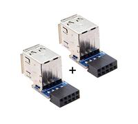xiwai 2pcs 9Pin 10Pin Motherboard Header to 2 USB 2.0 Female Adapter