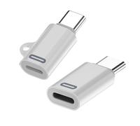 xiwai 2pcs/Set Type C USB-C Male to 8P Female 480Mbps Data 27W Power Adapter Compatible with iPhone 15 & Android & Tablet