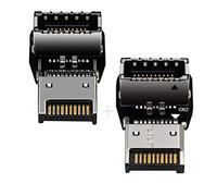 Xiwai 2pcs USB 3.1 Front Panel Header Male to Female Type-E Motherboard Extension Data Adapter
