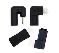 xiwai 4 Pack USB2.0 Power Data Adapter Micro-USB & Mini USB Female to Type C Male Angled Charger Converter