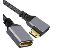 xiwai 4K Mini HDMI 1.4 Male 90 Degree Right Angled to HDMI Female Extension Cable for DV MP4 Camera DC Laptop
