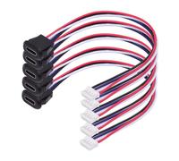 xiwai 5pcs/Set DIY OEM Type C Female Socket to 4Pin Header Cable Type-C to 4P Waterproof Terminal Wire with Pitch=2.0mm Latch Mount Type USB C Pigtail DC 5V Extension Power Cable
