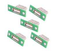 xiwai 5pcs USB Type-A Female DIY OEM Socket Connector with Panel Mount USB 2.0 480Mbps Data Solder Type Replacement