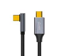 xiwai 90 Degree USB3.1 USB-C Type-C Male to Male Cable Low Profile Angled 4K@60Hz Gen 2 100W 10Gbps Data Extension Cord for Laptop Phone, 3m/9.8ft