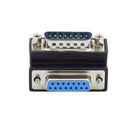 xiwai DB15 Serial Adapters D-SUB 15-pin RS232 D-subminiature Adapter Male to Female with Screw Nuts DB Connector Down 90 Degree Angled