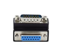 xiwai DB15 Serial Adapters D-SUB 15-pin RS232 D-subminiature Adapter Male to Female with Screw Nuts DB Connector Up 90 Degree Angled