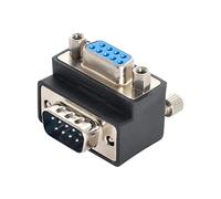 xiwai DB9P 90 Degree Up Angled Gender Changer D-Sub 9Pin RS232 Male to Female Connector Serial Port Extension Adapter