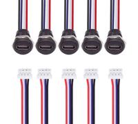 xiwai DIY OEM 5pcs Type C Female Socket to 4Pin Header 24AWG Cable Pitch=2.0mm Panel Mount Type DC 5V Power Data