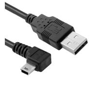 Xiwai Mini USB B Type 5pin Male Right Angled 90 Degree to USB 2.0 Male Data Cable with Ferrite 3.0m