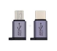 xiwai Mini USB Type-C USB-C Male to Micro USB2.0 Female Power Data Adapter 480Mbps with Chain Holes 2pcs/lot