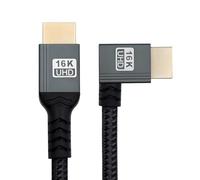 xiwai Right Angled 16K 8K UHD HDMI 2.2 Version 96Gbps Cable 2M Type-A Male to HDMI Male HDTV 90 Degree for HDTV Desktop Laptop Monitor