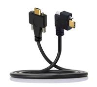 xiwai USB 3.1 Dual Screw Cable Type C Male to USB-C Single Thumb Screw Horizontal Left/Right Angled (90°) 10Gbps Data Cable Built-in Version 100cm