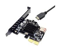 xiwai USB 3.1 Front Panel Socket USB 2.0 to PCI-E Express Adapter Card for Motherboard Black