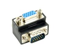xiwai VGA RGB HDB15Pin Male to Female Down Angled Extension Adapter with Locking Screw and Nut for Monitor Displays