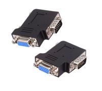 xiwai VGA RGB HDB15Pin Male to Female Left & Right Angled Locking Screw Nut Type Extension Adapter for Monitor Displays 2 Pieces/Lot