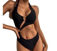 XIWCAFC Bikini Set for Women Bandage One Piece Swimsuits High Waisted Sexy Thong Bikini Swimwear for Women Chic Swimsuit Beach Swimming Costume Bathing Suits (UK, Alpha, M, Regular, Regular, Black)
