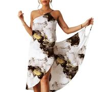 XIWCAFC Women's Beach Dress Summer Beach Cover Up Long Beachwear Slip V Neck Cover Ups Loose Casual Sarong for Swim Bathing Suit (UK, Numeric, 4, Regular, Regular, landscape)