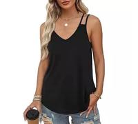 XIWCAFC Women's Summer Tank Tops Ladies Sleeveless Vests Tanks Top Loost Fit Casual Shirts Eyelet Embroidery Vest Blouses Cami Camisole (UK, Alpha, XL, Regular, Regular, Black)