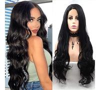 Xiweiya Black Wigs for Black Women Hair Long Body Wavy Synthetic Lace Synthetic Natural Black Hair Replacement Full Wig Heat Resistant Fiber For Women 24 inch