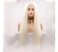Xiweiya Light Blonde Wig Mermaid Synthetic Pastel White Lace Front Wigs Straight Middle Part Long Straight Soft Blonde Wig Heat Resistant Fiber Hair Replacement Wig for Women 24 Inch