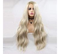 Xiweiya Long Blonde Wavy Wig with Brown Root Synthetic Lace Front Wig - Side Part, Soft Wavy Hair Replacement for Women & Drag Queen - 24 inch