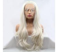 Xiweiya Long Curly 60# Blonde White Hair Lace Wig 13x3 Lace Hand Tied Platinum Blonde Lace Front Wig White Queen Cosplay Wig with Heat Resistant Fiber for Women, Drag Queen Makeup Wear 24inches