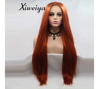 Xiweiya Long Red 360# Yaki Wig long Synthetic lace Front Wigs U lace front wig for Women, Drag Queen with Heat Resistant Fiber Hair Replacement Wig Long Yaki Hair Middle Part 24 inch