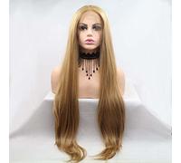 Xiweiya Wig Long Silky Straight Pink Hair For Women Wigs Syntehtic Baby Pink Lace Front Wig Heat Resistat Fiber Long Hair Wig Middl Part Cosplay (dark blonde)