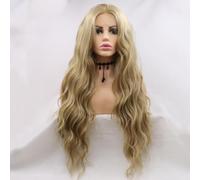 Xiweiya Wigs Blonde Lace Front Wigs Long Loose Wavy Hair Wig Heat Resistant Fiber Hair Long Soft Hair Middle Part Blonde Wigs