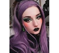Xiweiya Wigs Mixed Purple Wig Synthetic Purple Lace Front Wigs For Women Hair Long Body Wave Hair Heat Resisant fFber Long Soft Hair Wig 24"