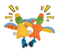 Xiwhuua Squeaky Dog Toys, Bird Interactive Chew Toys - Teething Boredom Indestructible Interactive Supplies with Stuffed Cotton and Rope Knot for Small Medium Breed Dog Aggressive Chewers Pet