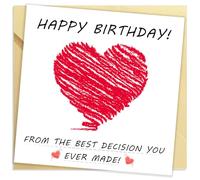 Xiwlaikeqi Girlfriend Wife Boyfriend Husband Birthday Card for him her,Birthday Cards from Wife Husband,'The Best Decision You Ever Made' Greeting cards,Birthday Gifts