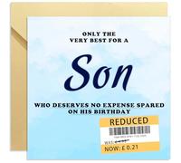 Xiwlaikeqi Son Birthday Card Adult, Funny Humorous Birthday cards for men, Only The Very Best for My Son on His Birthday,Birthday gift for Family, 150mm Bday sonic birthday card with Envelope