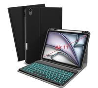 XIWMIX Keyboard Case for iPad Air 11 Inch M4 2026 / M3 2025 / M2 2024,iPad Air 5th/4th Gen (2022/2020 10.9"), Backlit Bluetooth Magnetic Detachable Keyboard, Slim Smart Cover with Pencil Holder, Black