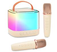 Karaoke Machine for Kids,Portable Bluetooth Speaker with Wireless Microphone for Illusionary Flowing Light,Karaoke Toys Gifts for Girls & Boys Ages 4-12 +Year Old Birthday Party