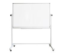 XIWODE Large Double-Sided Revolving Mobile Whiteboard, 150 x 90cm, Dry Erase Board on Wheels, Office Classroom Portable Easel with White Stand
