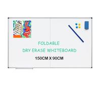 XIWODE Magnetic Dry Erase Board, 150 x 90cm, Large Foldable White Board with Aluminium Frame, Wall Mounted Folding White Board for Home School Office