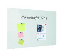 XIWODE Magnetic Glass Board 80 x 110 cm White - High-Quality Frameless Whiteboard, Wipeable Glass Notice Board Large with Accessories (4 Markers, 2 Magnets, Sponge) for Office and Home