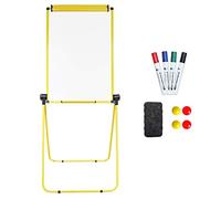 XIWODE Magnetic U-Stand Dry Erase Board/Flip Chart Whiteboard, 90×60cm, Height Adjustable and Foldable White Board, with Yellow Aluminum Framed,Flip Charts Paper and Stand
