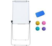 XIWODE Magnetic U-Stand Dry Erase Board/Flip Chart Whiteboard, 90×60cm, Height Adjustable and Foldable White Board, with White Aluminum Framed,Flip Charts Paper and Stand