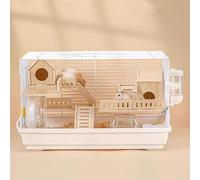xixi-home Hamster Cage for Syrian Hamster Dwarf Hamsters 2-Tier Small Animal Habitat with Various Accessories Large Hamster Cage,for Mouse Cage Syrian Gerbil Russian Hamster (Type 3, White)