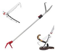 xixi-home Snake Tongs Professional snake clamp Wide Jaw Handling Tool with Lock and Comfortable Grip Self locking Stainless steel tube Garbage picker-2 paragraphs-1.1~1.5m