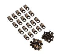 Xixian 20x Boot Lace Hooks for Climbing Hiking Boots - Bronze Alloy Shoelace Buckles with Rivets (Bronze with straps)