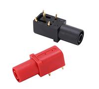 Xixian 2Pcs Right Angle PCB Banana Socket 4mm Plated Brass PA Connector for