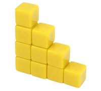 Xixian 30 Pcs 16mm Write-On Dice, Plastic Six Sided Cubes for Math Teaching, Classroom Games, DIY E on Activities & Party Fun (Yellow)