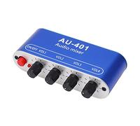 Xixian 4 Channel Stereo o Mixer Board with Headphone Amp, DC 5-12V Powered 3.5mm Jack Mixing Console for Studio Recording and Live Sound