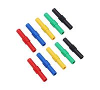 Xixian 4mm Insulated Banana Coupler Female to Female, 10 Pack Brass Plated Socket Adapter for Inverters Solar Equipment Test Gear Red Black Yellow Blue Green